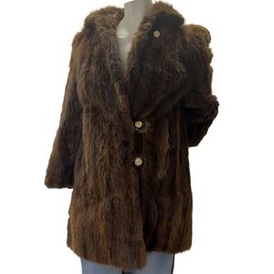 Vintage Fur Coat Women's Small Buttons Mobwife Retrocore Distressed Thrashed